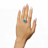 Blue Topaz Radiant Ring