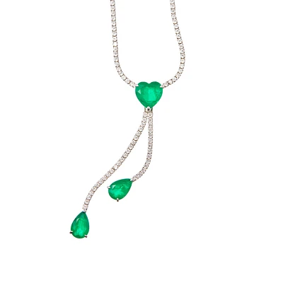 Emerald Heart & Pear Pendant