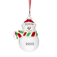 Snowman Personalized Christmas Ornament