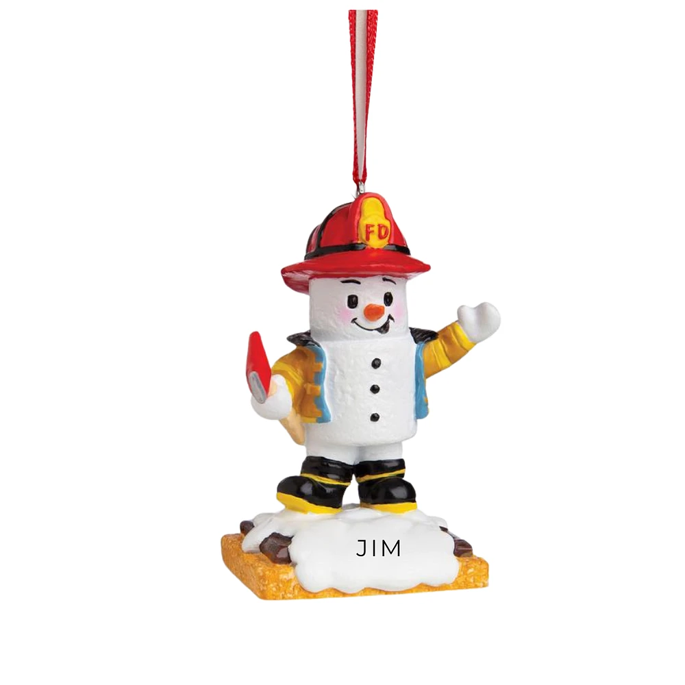 Fireman Snowman Ornament