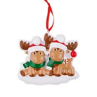 Cutesy Moose Couple Ornament