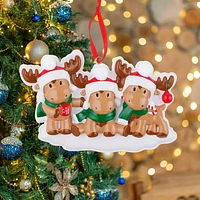 Cutesy Moose Family of Ornament