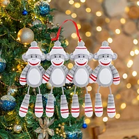Sock Monkey Family of 4 Ornament