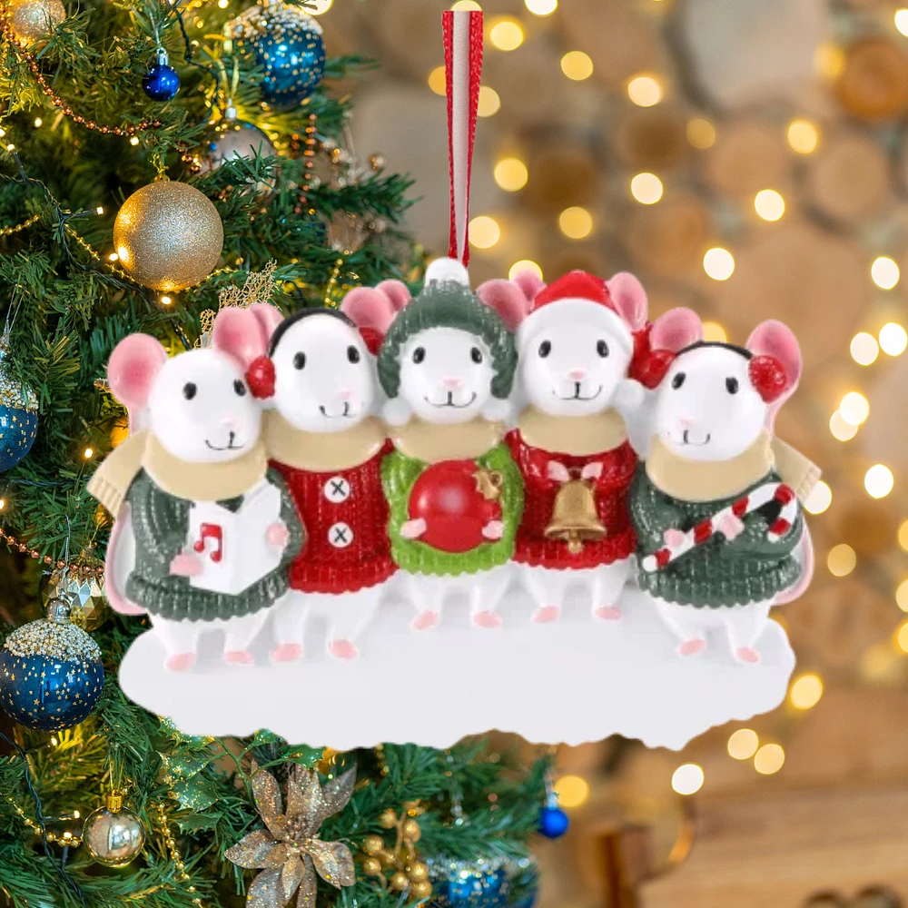 Mouse Family of 5 Ornament