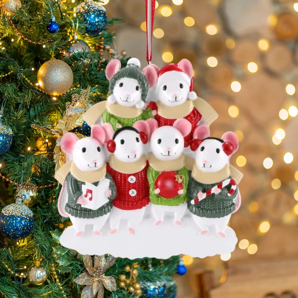 Mouse Family of 6 Ornament