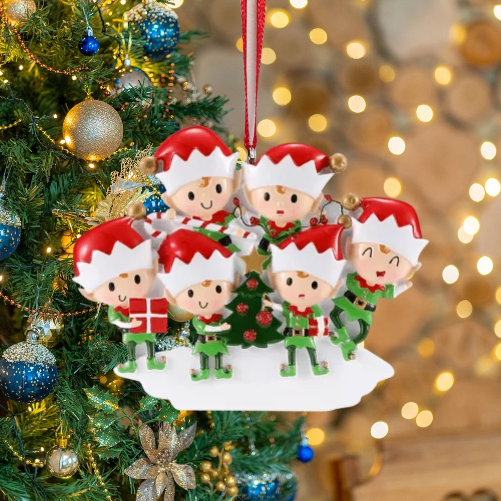 Elves Family of 6 Ornament