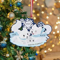 Arctic Fox Family of 2 Ornament