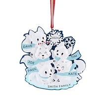 Arctic Fox Family of Ornament