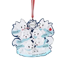 Arctic Fox Family of 6 Ornament
