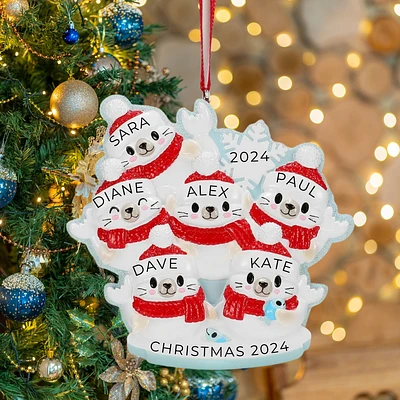 Arctic Seal Family of 6 Ornament