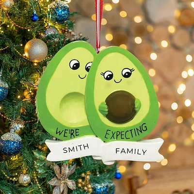 Avocado Family Expecting Ornament