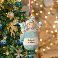 Baby Boy in Mitt Ornament