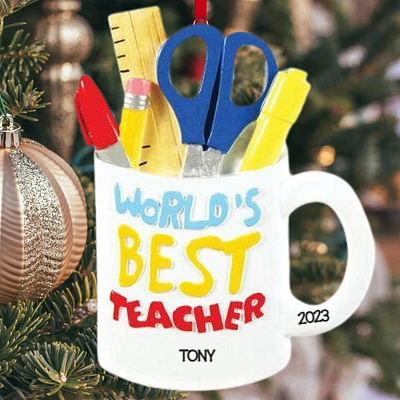 Best Teacher Mug Ornament