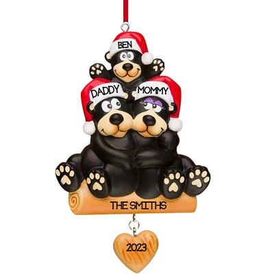 Black Bear Family of Ornament