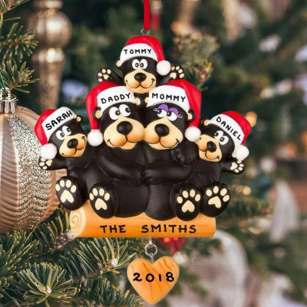 Black Bear Family of 5 Ornament
