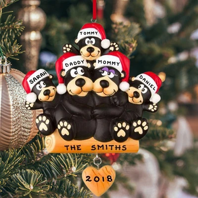 Black Bear Family of 5 Ornament