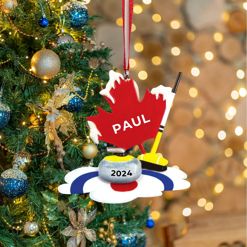 Canadian Curling Ornament