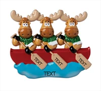 Canoe Moose Family of Ornament