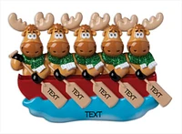 Canoe Moose Family of 5 Ornament
