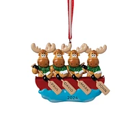 Canoe Moose Family of 4 Ornament