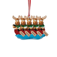 Canoe Moose Family of 5 Ornament