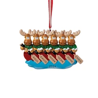 Canoe Moose Family of 6 Ornament