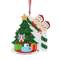 Cat in Christmas Tree Family of Ornament