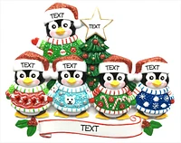 Christmas Sweater Penguin Family of Ornament