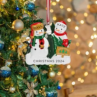 Christmas Tree Farm Snowman Family of Ornament