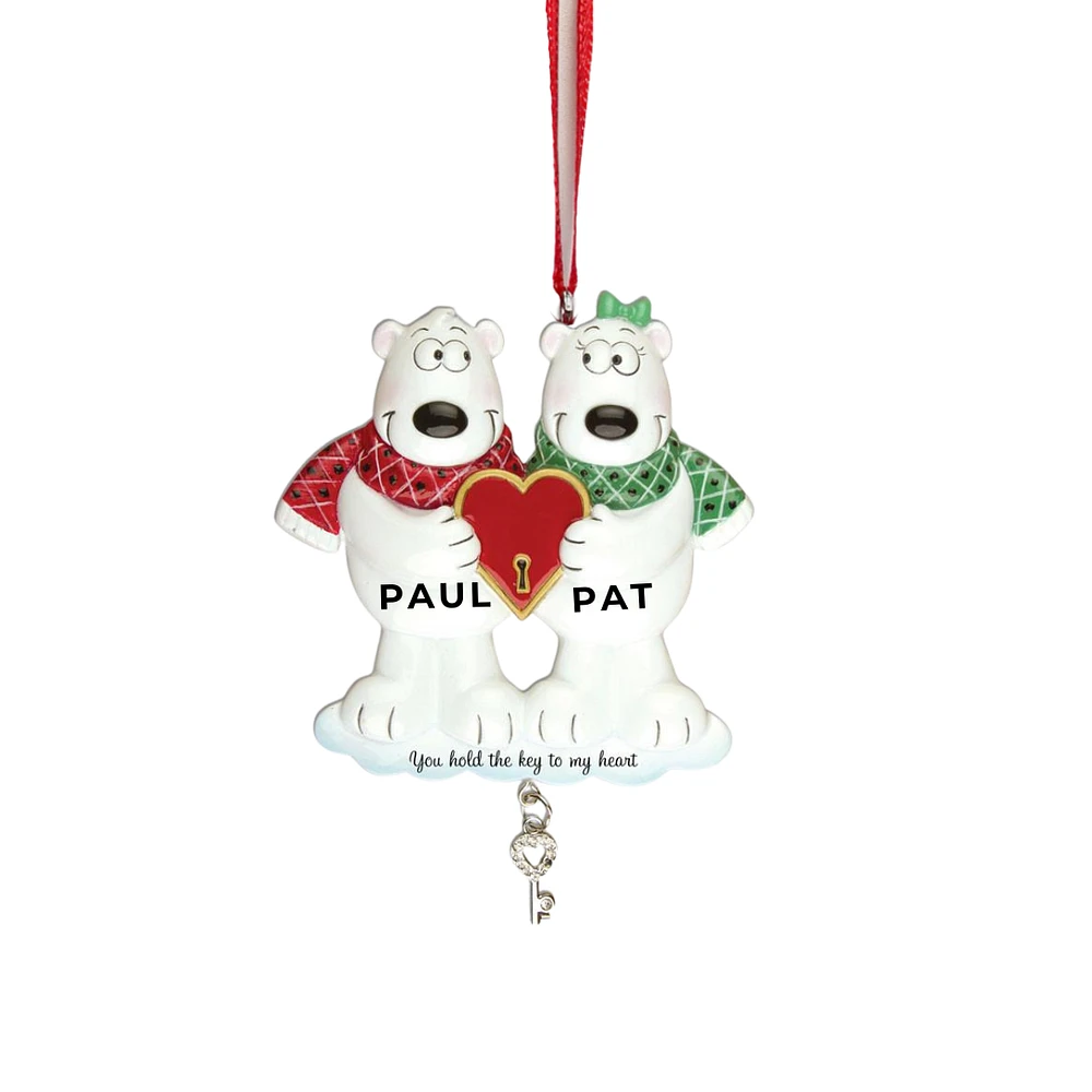 Couple Key to My Heart Ornament