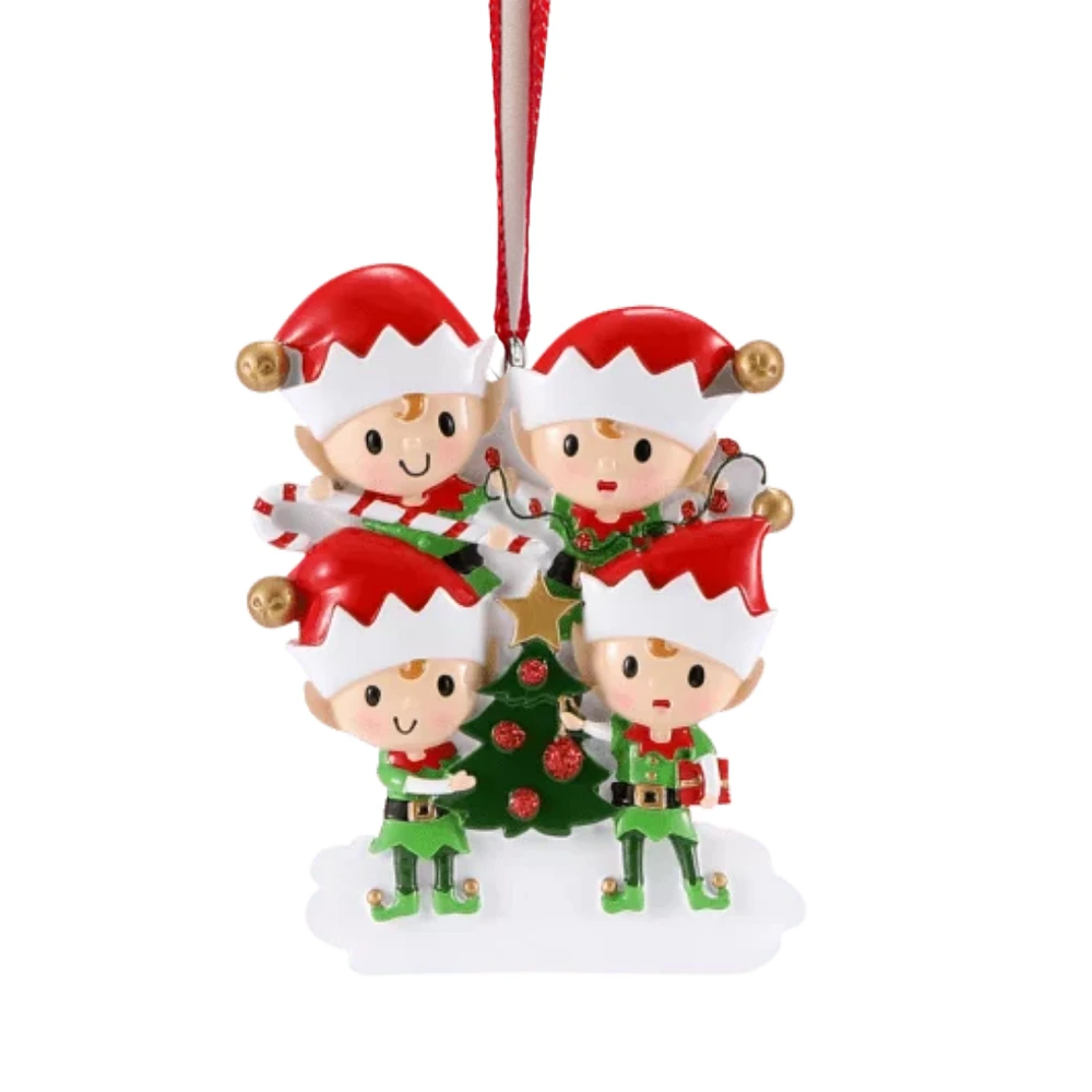 Elves Family of 4 Ornament