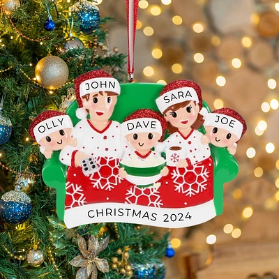 Family of 5 Movie Night Ornament
