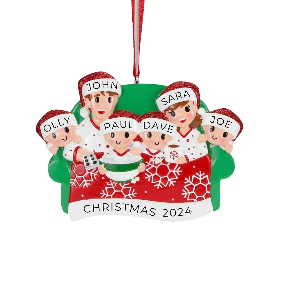 Family of 6 Movie Night Ornament