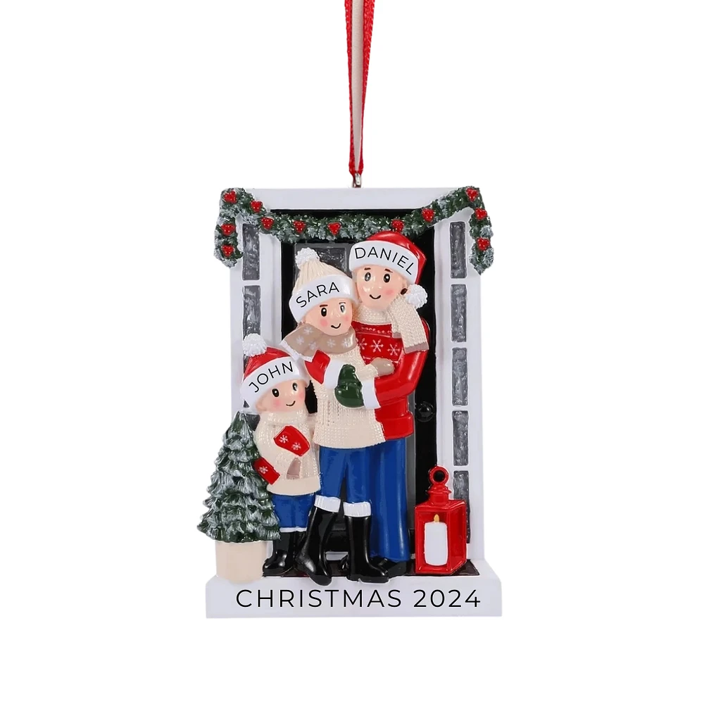 Farm House Family of 3 Ornament