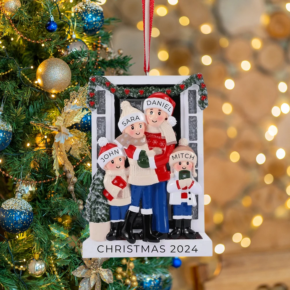 Farm House Family of 4 Ornament