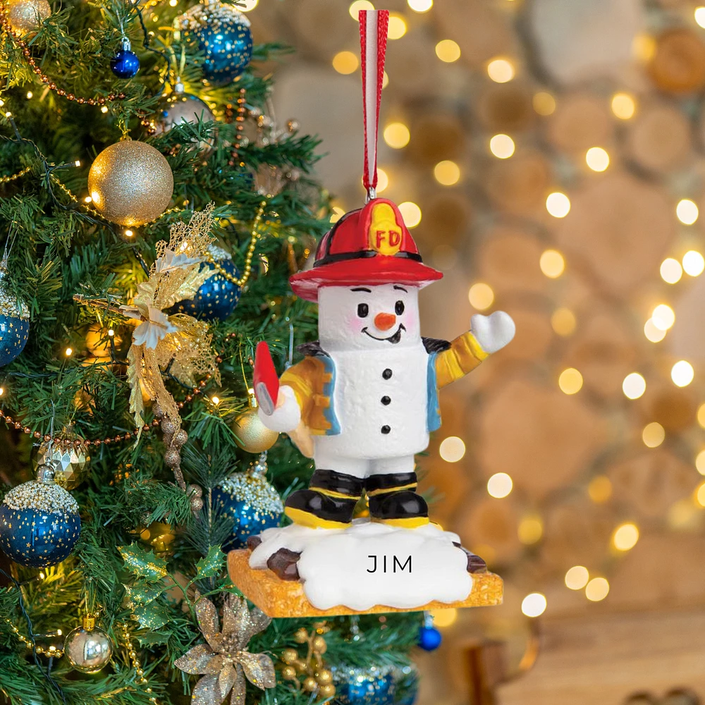 Fireman Snowman Ornament