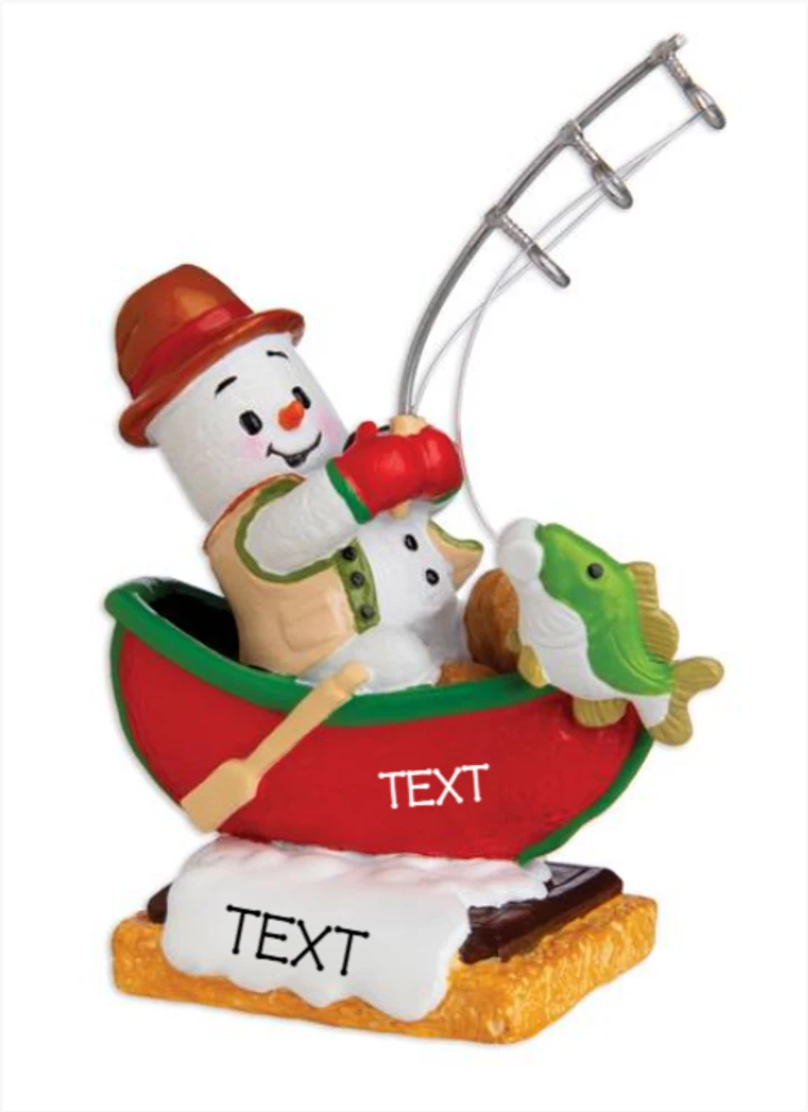 Fisherman Snowman Ornament