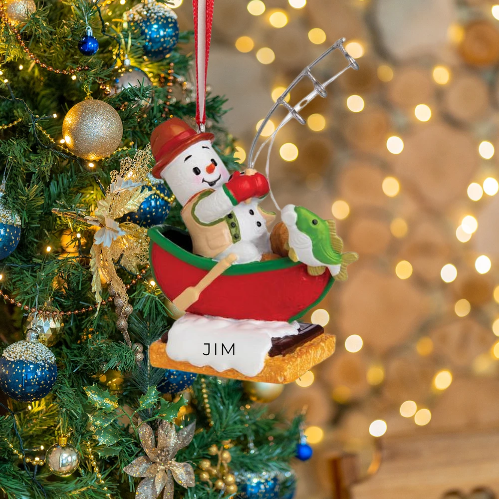 Fisherman Snowman Ornament