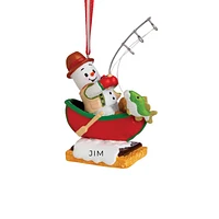 Fisherman Snowman Ornament