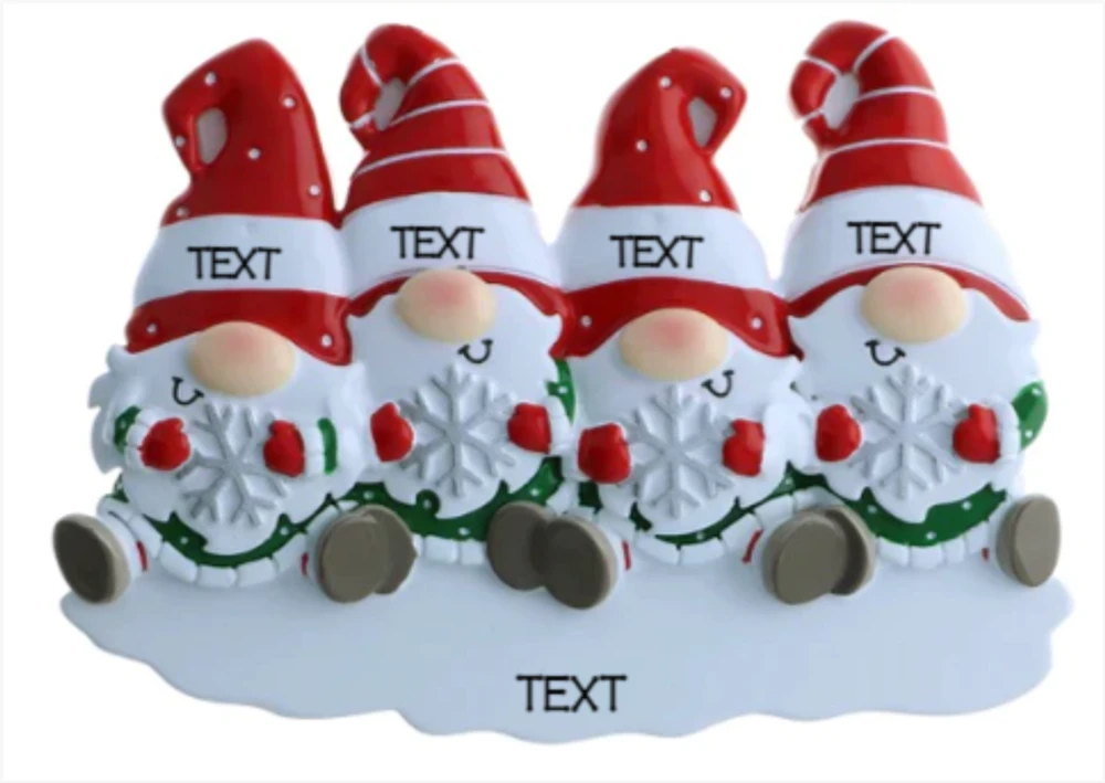 Gnome Family of 4 Ornament