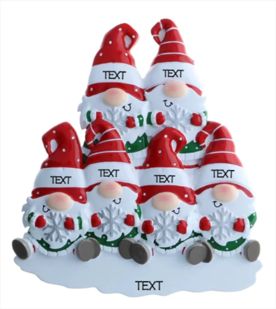 Gnome Family of 6 Ornament