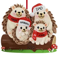 Hedgehog Family of 4 Ornament