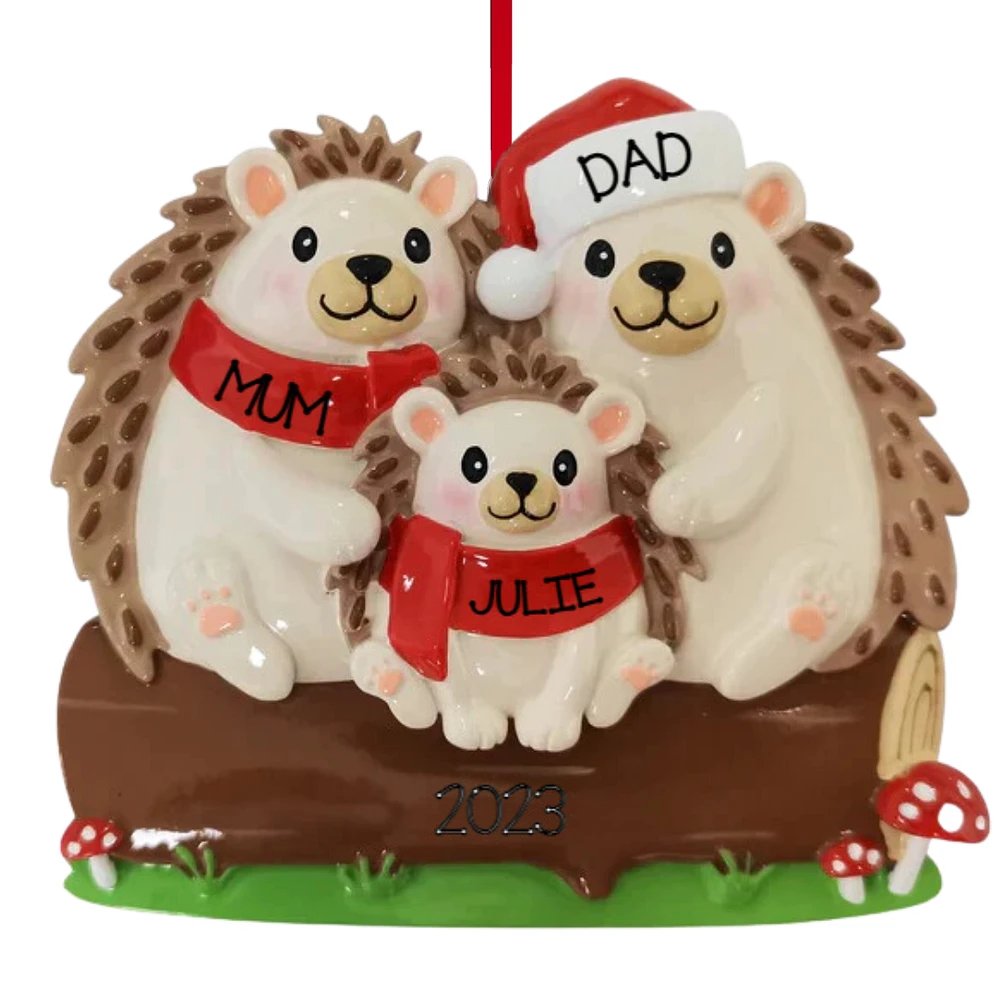 Hedgehog Family of Ornament