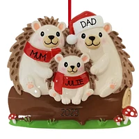 Hedgehog Family of Ornament