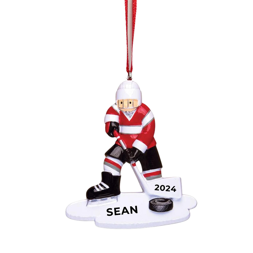 Hockey Player Red Ornament