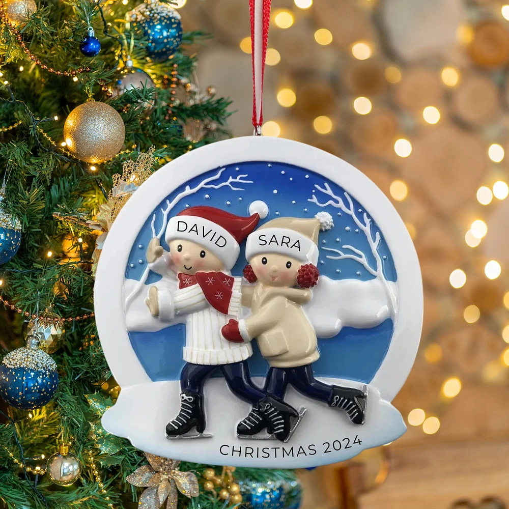 Ice Skating Family of 2 Ornament