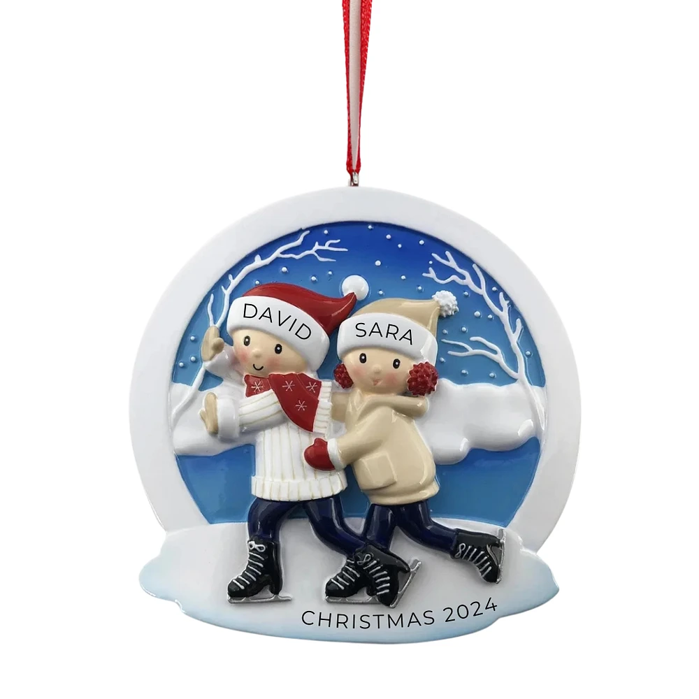 Ice Skating Family of 2 Ornament