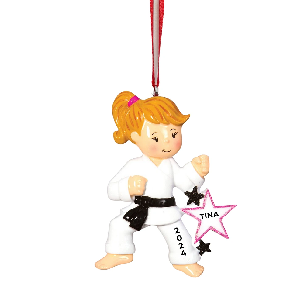 Karate Girl Ornament