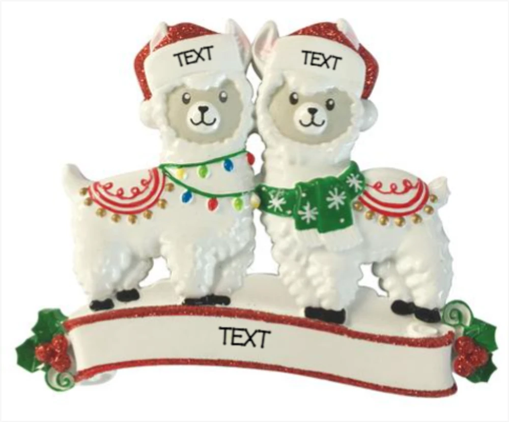 Llama Family of 2 Ornament