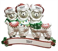 Llama Family of 3 Ornament